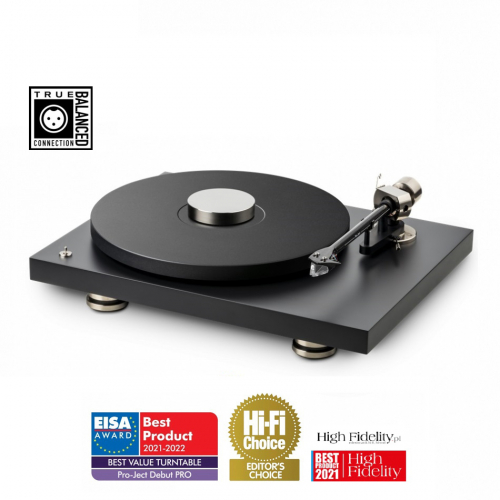 Pro-Ject Debut Pro B vinylspelare med Pick-It Pro MM-pickup, mattsvart i gruppen Vinyl / Vinylspelare hos Ljudfokus.se (102060841)