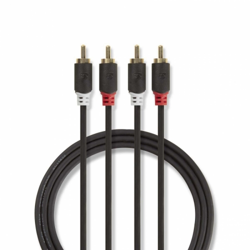 Nedis CAB-W24200 RCA-signalkabel i gruppen Kablar / Analoga ljudkablar hos Ljudfokus.se (176CABW24200)