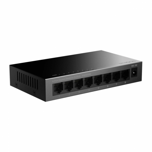 Strong SW8000M 8-Port Gigabit Metal Network Switch, svart i gruppen Installationsljud / Ntverk hos Ljudfokus.se (260SW8000M)