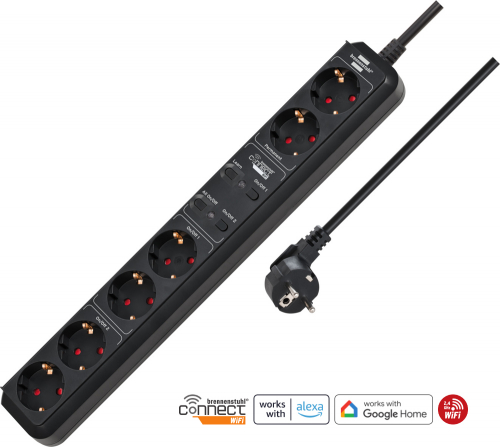 Brennenstuhl Connect Eco-Line H05VV-F3G grenuttag med Wifi i gruppen vrigt / Strmprodukter - Strmfilter hos Ljudfokus.se (316H05VVF3G)