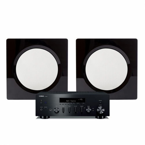 Yamaha R-N600A & DLS Flatbox D-One Stereopaket Vgghgtalare i gruppen Paket / Hifi - Musikanlggning hos Ljudfokus.se (SETRN600APKT4)