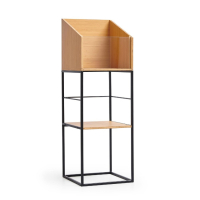 NorStone Vinyl LP Stand förvaring av vinylskivor, bambu/svart