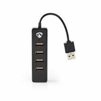 Nedis 4-ports USB 2.0 Hubb, 1x USB-A Hane -> 4x USB-A Hona