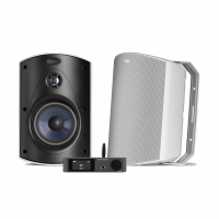 Dynavoice CA802BT & Polk Audio Atrium 6 Vita Utomhushögtalare Stereopaket