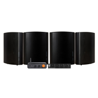 Fosi Audio BT20 Max med SC4B & 2 par DLS MB6i Svarta Utomhushögtalare