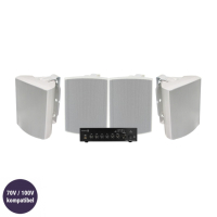 Dayton Audio DA40T med 4st Visaton WB16 Vita, kommersiellt 100V-system