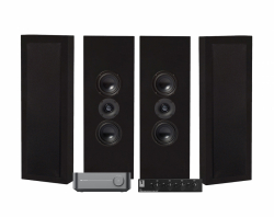 Wiim Amp med SC4B & 2 par DLS Flatbox XL Svarta Vgghgtalare